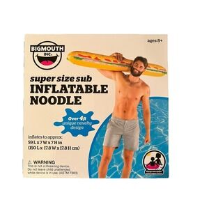 NEW Big Mouth Super Size Sub Inflatable Noodle 59"L x 7"W x 7"H